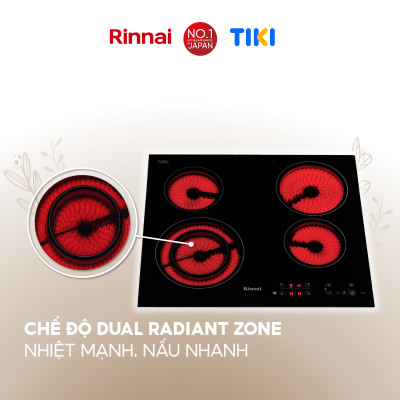 Bếp hồng ngoại Rinnai RB-E41HV mặt kính Schott 6000W - Hàng chính hãng.