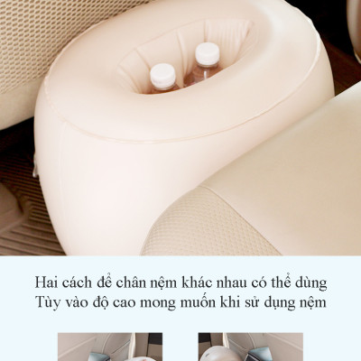 Nệm giường hơi cho xe ô tô, xe hơi 5, 7 chỗ cao cấp, tiện dụng có thành chắn an toàn cho trẻ nhỏ kèm theo bơm điện 12V