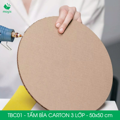 TBC01 - 50x50 cm - 5 tấm bìa carton 3 lớp nguyên tấm cứng cáp, bìa gói hàng, bìa mô hình