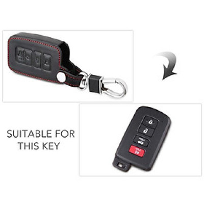 Bao da 3D bảo vệ chìa khóa xe dành cho Toyota Corolla Altis 2019 kèm móc đeo Inox