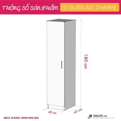 Tủ để quần áo gia đình phong cách hiện đại SMLIFE Chappe