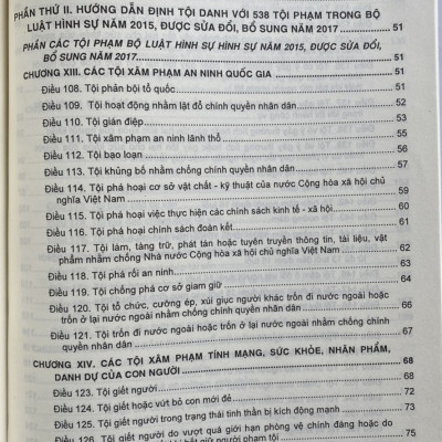 Phương Pháp Định Tội Danh Với 538 Tội Phạm Trong Bộ Luật Hình Sự Năm 2015 Sửa Đổi Đổ Sung Năm 2017