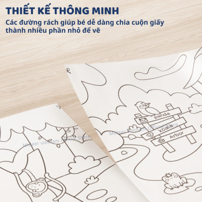 Tranh tô màu dán tường cho bé khổng lồ 4m*40cm Mideer Adhesive Colouring Scroll