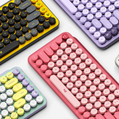 Bàn phím cơ không dây bluetooth | USB Logitech POP KEYS - với 8 phím emoji có thể điều chỉnh, switch tactile, kết nối 3 thiết bị - Hàng chính hãng