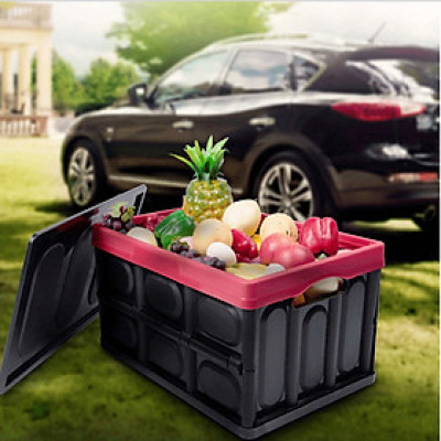 Thùng đựng đồ cốp sau ô tô 56 lít, tặng kèm túi lót chứa nước bên trong