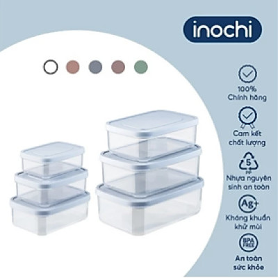 Bộ 6 hộp thực phẩm chữ nhật Hokkaido 500-750-1000-1500-2000-2500ml