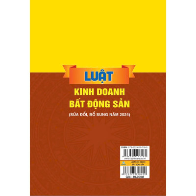 Sách - Luật Kinh Doanh Bất Động Sản (Sửa Đổi Bổ Sung Năm 2024) - ndbooks