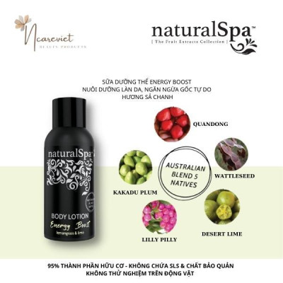 Dưỡng thể hữu cơ nuôi dưỡng làn da, ngăn ngừa gốc tự do - naturalSpa - Energy Boost Body Lotion