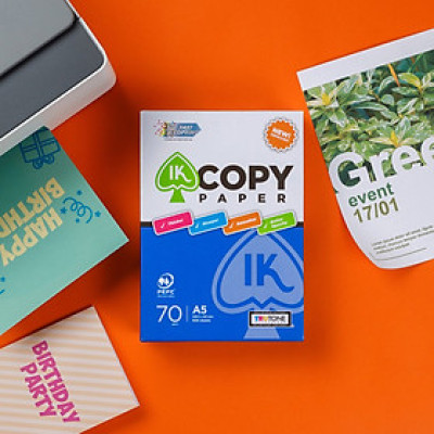 Ream giấy A5 70 gsm IK Copy (500 tờ) - Hàng nhập khẩu Indonesia