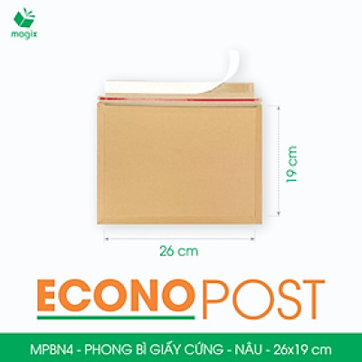 MPBN4 - 26x19 cm - Combo 100 phong bì giấy cứng đóng hàng màu nâu thay thế túi gói hàng
