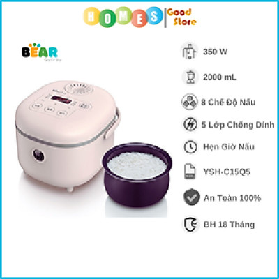 Nồi Cơm Cao Tần, Nồi Cơm Điện Thông Minh BEAR SB-NC16L Dung Tích 1.6 Lít Công Suất 400 W - Hàng Chính Hãng