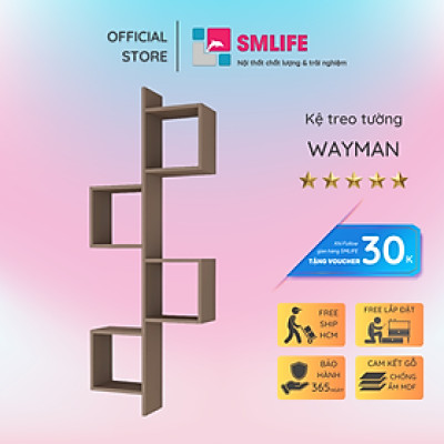 Kệ trang trí gỗ thiết kế mới lạ SMLIFE Wayman