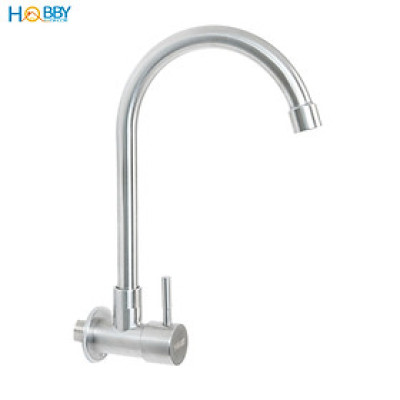 Vòi rửa chén thân lạnh đơn gắn tường inox 304 Hobby home decor VT5