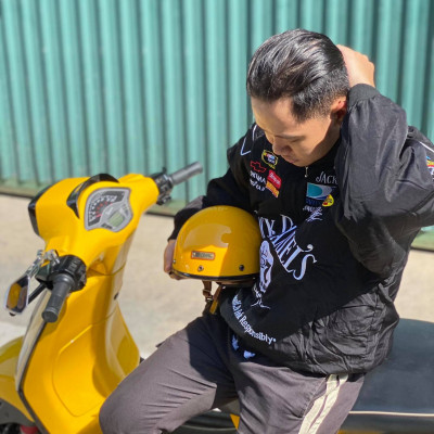 Mũ Bảo hiểm nửa đầu Bulldog Pug đủ màu - Yellow