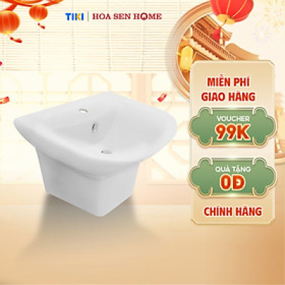 Lavabo treo tường TUSLO COCL002 liền thân, thiết kế hiện đại với sứ trắng cao cấp, chống ố vàng, tiện lợi, có lỗ xả tràn - Hàng chính hãng