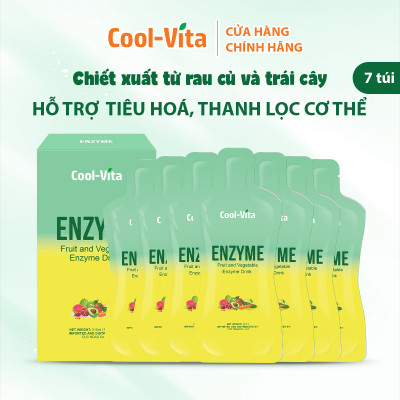 Combo 3 Hộp Nước Uống Bổ Sung Enzyme Chiết Xuất Từ Trái Cây và Rau Củ Hỗ Trợ Tiêu Hoá, Thanh Lọc Cơ Thể Coolvita - Hộp 7 Túi