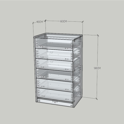 HAPPY FURNITURE , HEINEE - Tủ lưu trữ 6 ngăn kéo, THK_234 , 60cm x 40cm x 84cm DxRxC, sản phẩm phổ thông