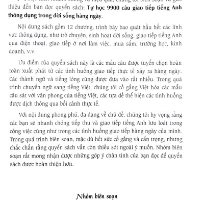 Tự Học 9900 Câu Giao Tiếp Tiếng Anh Thông Dụng Trong Đời Sống Hàng Ngày