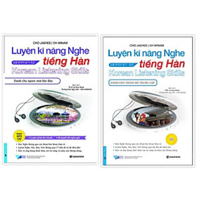 Combo Luyện Kĩ Năng Nghe Tiếng Hàn Dành Cho Người Mới Bắt Đầu + Dành Cho Trình Độ Trung Cấp (Kèm CD) - Bản Quyền