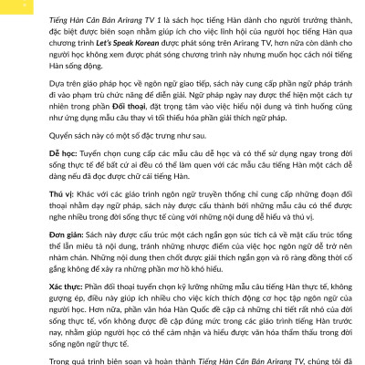 Tiếng Hàn Căn Bản Arirang TV (Tập 1)