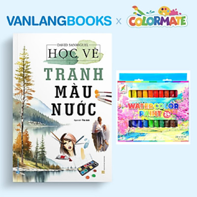Sách Học Vẽ Tranh Màu Nước + Hộp 24 Tuýp Màu Vẽ Nước 12ml - Vanlangbooks x Colormate