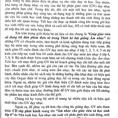 Giúp Giáo Viên Sử Dụng Tốt Đàn Phím Điện Tử Trong Thiết Kế Bài Giảng Âm Nhạc Lớp 4 (Kèm CD)
