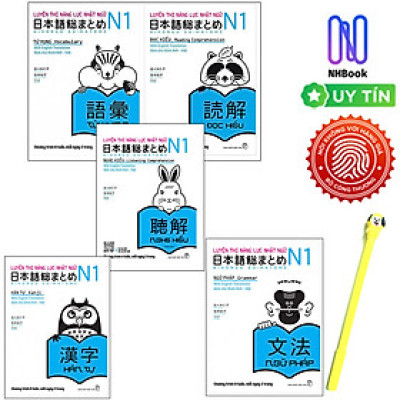 Combo Luyện Thi Năng Lực Nhật Ngữ N1: Ngữ Pháp, Từ Vựng, Hán Tự, Nghe Hiểu, Đọc Hiêu ( Tặng Kèm Bút )