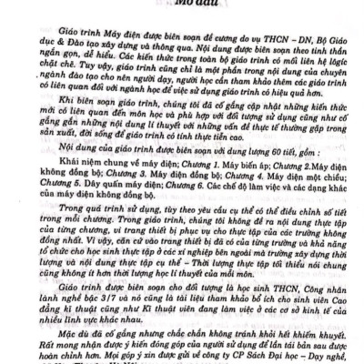 Giáo trình máy điện (sách dùng cho các trường đào tạo hệ trung cấp chuyên nghiệp)