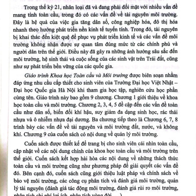 Giáo trình Khoa học toàn cầu và Môi trường