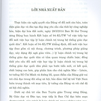 Combo 4 cuốn Giáo Trình Dành Cho Bậc Đại Học Hệ Không Chuyên Lý Luận Chính Trị: Giáo Trình Triết Học Mác – Lênin + Giáo Trình Kinh Tế Chính Trị Mác – Lênin + Giáo Trình Lịch Sử Đảng Cộng Sản Việt Nam + Giáo Trình Tư Tưởng Hồ Chí Minh