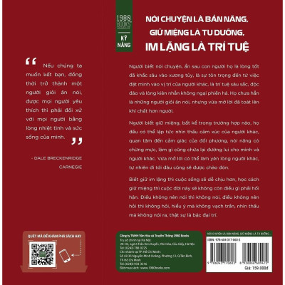 Sách  Nói Chuyện Là Bản Năng, Giữ Miệng Là Tu Dưỡng, Im Lặng Là Trí Tuệ - BẢN QUYỀN