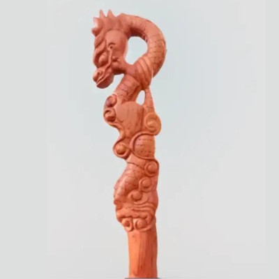 Gậy gỗ đầu rồng nguyên khối gỗ hương -kt 90 x 13 Hàng chính hãng DAICAT