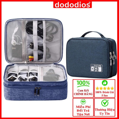 Túi Đựng Phụ Kiện Điện Thoại 2 Ngăn Lớn Cải Tiến Nhiều Ngăn Chống Nước, Chống Sốc - Hàng Chính Hãng dododios