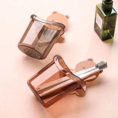 Cốc Đựng Bàn Chải Kem Đánh Răng Hình Gấu Kèm Miếng Dán Tường Nhà bếp