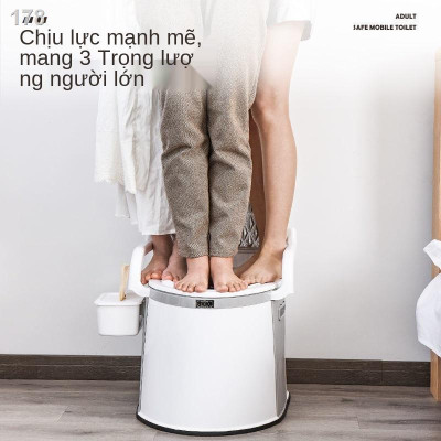 Bồn cầu di động loại lớn  cho người già, bà bầu , người bệnh tiện lợi chất liệu nhựa abs cao cấp có tay vịn đệm tựa lưngGhế Ngồi toilet Khử Mùi Tiện Dụng