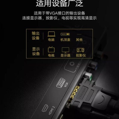 Ugreen UG11646VG101TK 2M màu Đen Cáp tín hiệu 2 đầu VGA - HÀNG CHÍNH HÃNG