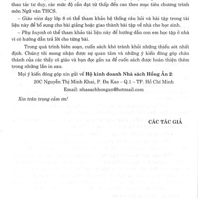 Phát Triển Kĩ Năng Đọc - Hiểu Và Viết Văn Bản Theo Thể Loại Môn Ngữ Văn 8 (Bám Sát SGK Chân Trời Sáng Tạo) _HA