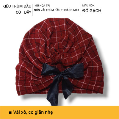 [NƠ RUY BĂNG] Nón vải trùm đầu, mũ vải mềm, mũ trùm đầu có thun co giãn, dây ruy băng cột nơ, khăn trùm đầu may sẵn, khăn đội ngủ