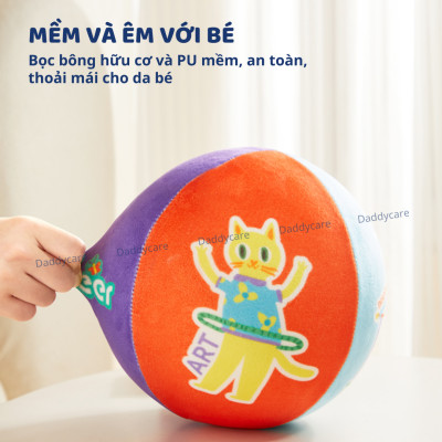 Bóng vải đồ chơi cho bé sơ sinh, bóng nảy đàn hồi Mideer Silent Bouncy Ball