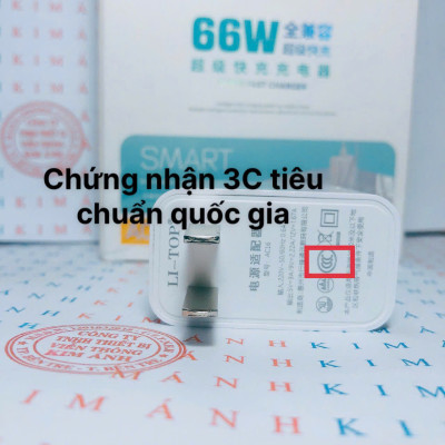 Bộ sạc nhanh 66W LI-TOP AC16 chân Micro, chứng nhận 3C tiêu chuẩn quốc gia, dùng thử 30 ngày, Hàng chính hãng bảo hành 12 tháng