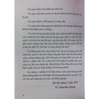 Sổ tay công chứng viên (quyển thứ 6, tập 2) những vấn đề cần lưu ý khi công chứng một số loại giao dịch khác