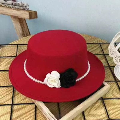 Nón cao bồi vành bằng mũ rộng vành nỉ dạ phối 2 hoa đen trắng đai ngọc trai nhân tạo thời trang Hàn Quốc Nón đi biển mũ vành nhỏ thoáng mát thời trang du lịch dã ngoại #mudibien #muphot #noncaoboi #nonrongvanh #noncaoboi