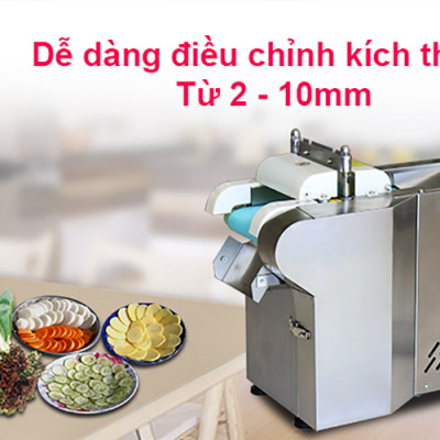Máy Thái Lát Rau Củ Quả Có Băng Tải 3A370W Năng Suất 100Kg/h - Hàng Chính Hãng