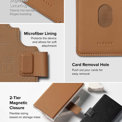 Ví từ tính RINGKE Folio Grip Wallet Magnetic cho S25 Ultra/S24 Ultra - Hàng Chính Hãng