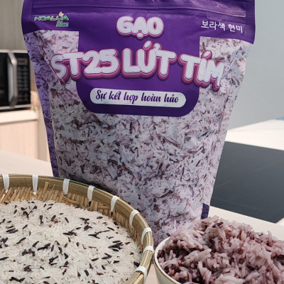 Gạo ST25 Lứt Tím túi 2kg - Dẻo mềm, thơm đặc trưng, giàu dinh dưỡng
