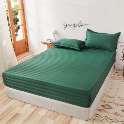 Bộ Ga Gối Cotton Kẻ 3F Lidaco Chuyên Dụng Cho Homestay, Khách Sạn - Xanh Lá