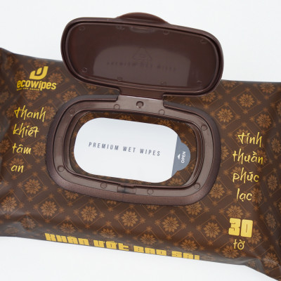 Khăn ướt bao sái lau bàn thờ EcoWipes gói 30 tờ hương Trầm