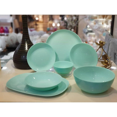 Đĩa (dĩa) thủy tinh sâu lòng Luminarc Diwali màu xanh ngọc 20cm P2019 | Hàng chính hãng