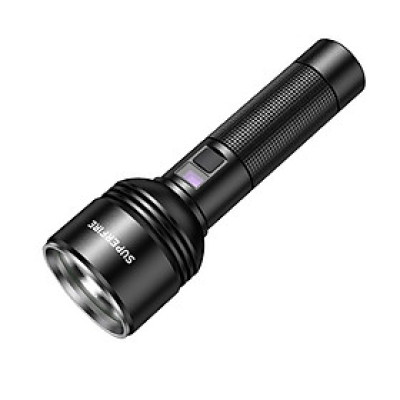 Đèn pin cầm tay công suất cao Superfire D18 - Hàng nhập khẩu chính hãng nhỏ gọn,thiết kế đơn giản có màn hình diện tử hiển thị dung lượng cùng với độ sáng lên đến 2000lm 