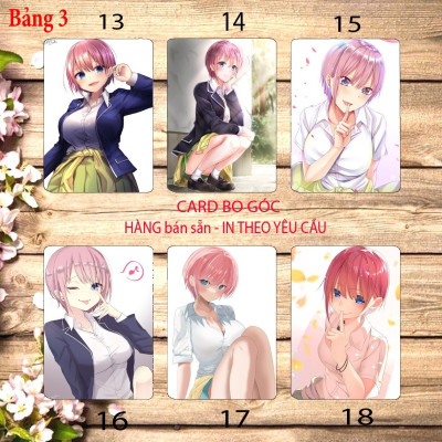 Card hình nakano ichika 6 ảnh khác nhau/ Thẻ card Nakano ichika Gotoubun no Hanayome nhà có 5 nàng dâu